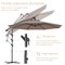 Costway 10' Hanging Solar LED Umbrella Patio Garden Sun Shade Offset Market W/Base Tan